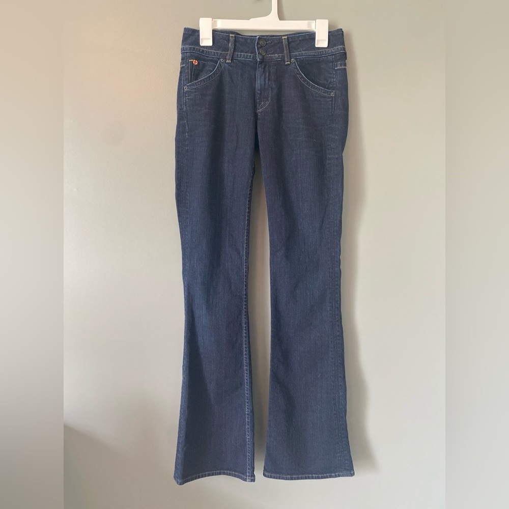 HUDSON Denim Jeans Signature Bootcut Dark Wash Double Button Front W170DHA Sz 27